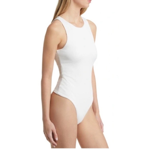 NWT BP Butter Tank Ribbed White Bodysuit, Size XL - Picture 4 of 6